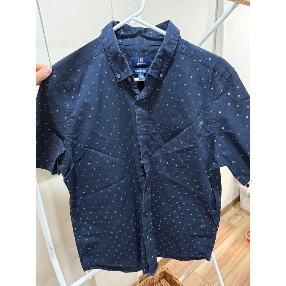 Mens‎ Blue Button Up Business Casual Size Medium
